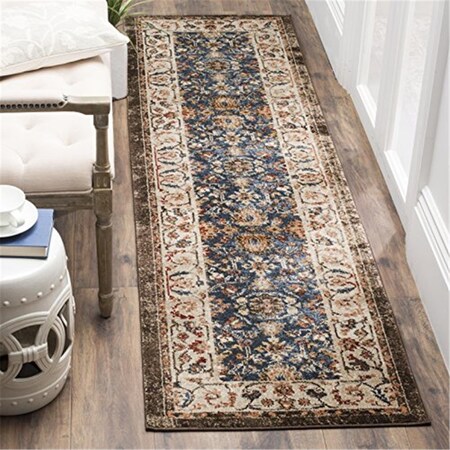 Safavieh 2 ft. 3 in. x 12 ft. Bijar Rectangle Power-Loomed Rug Royal & Ivory BIJ650B-212